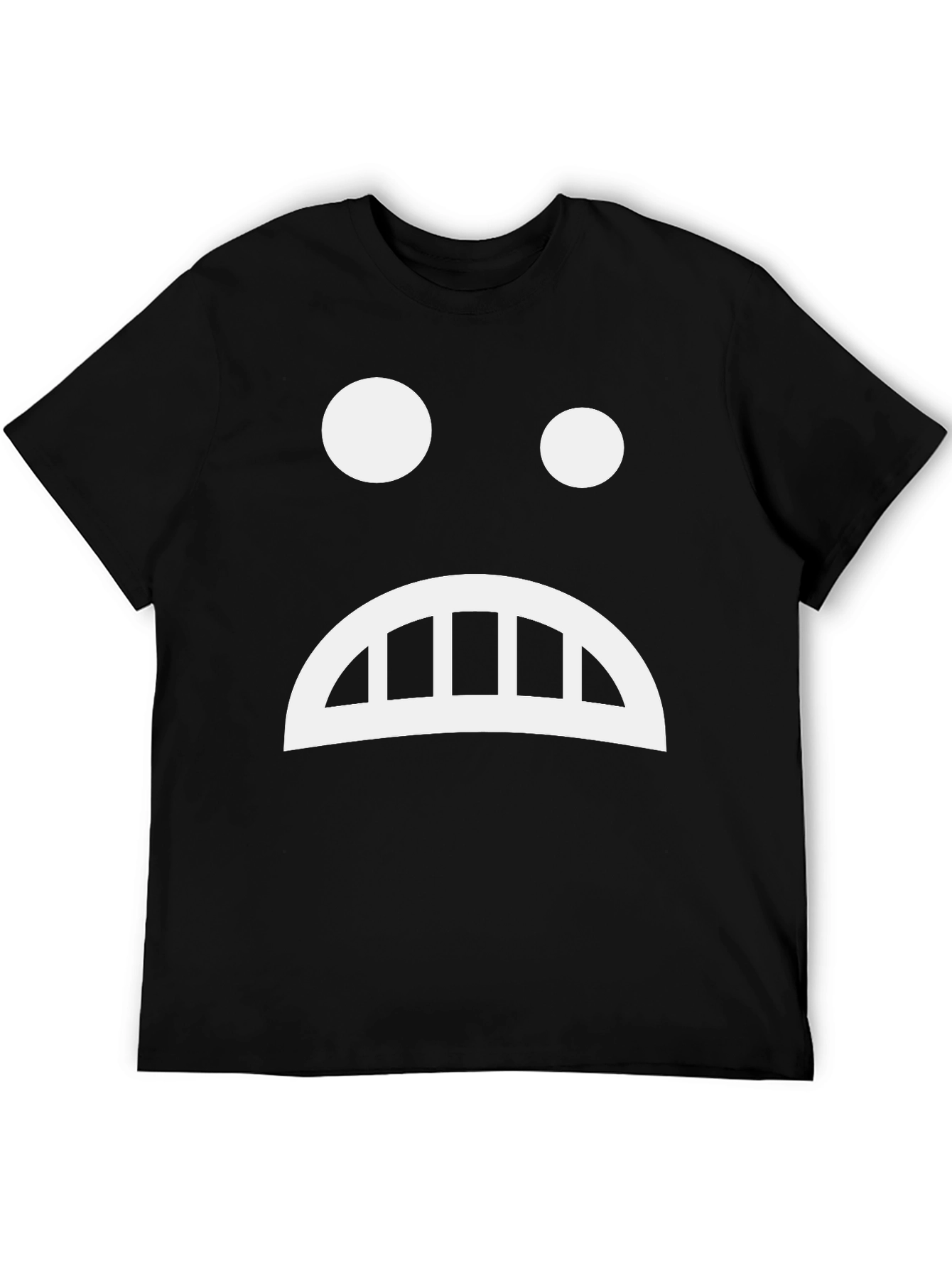 Sad Face Graphic Tee - Black Cotton T-Shirt