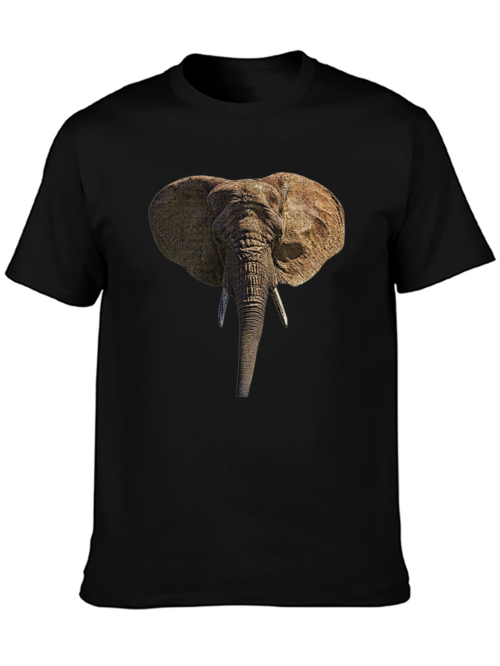 Elephant Head Graphic Black T-Shirt