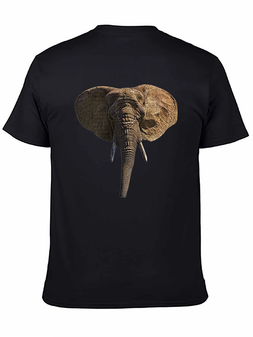 Elephant Head Graphic Black T-Shirt