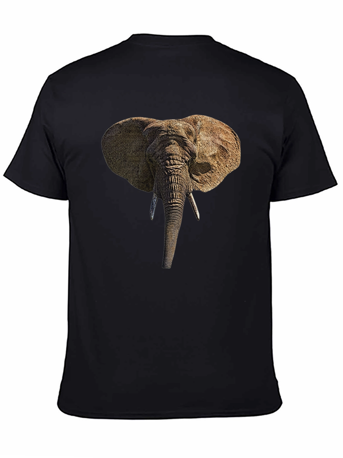 Elephant Head Graphic Black T-Shirt