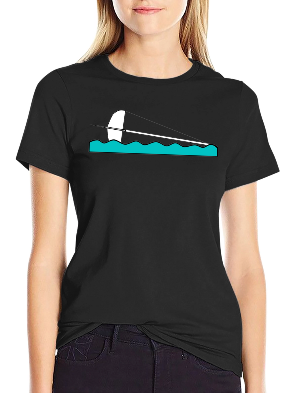 Sailing Graphic Tee - Black Cotton Blend