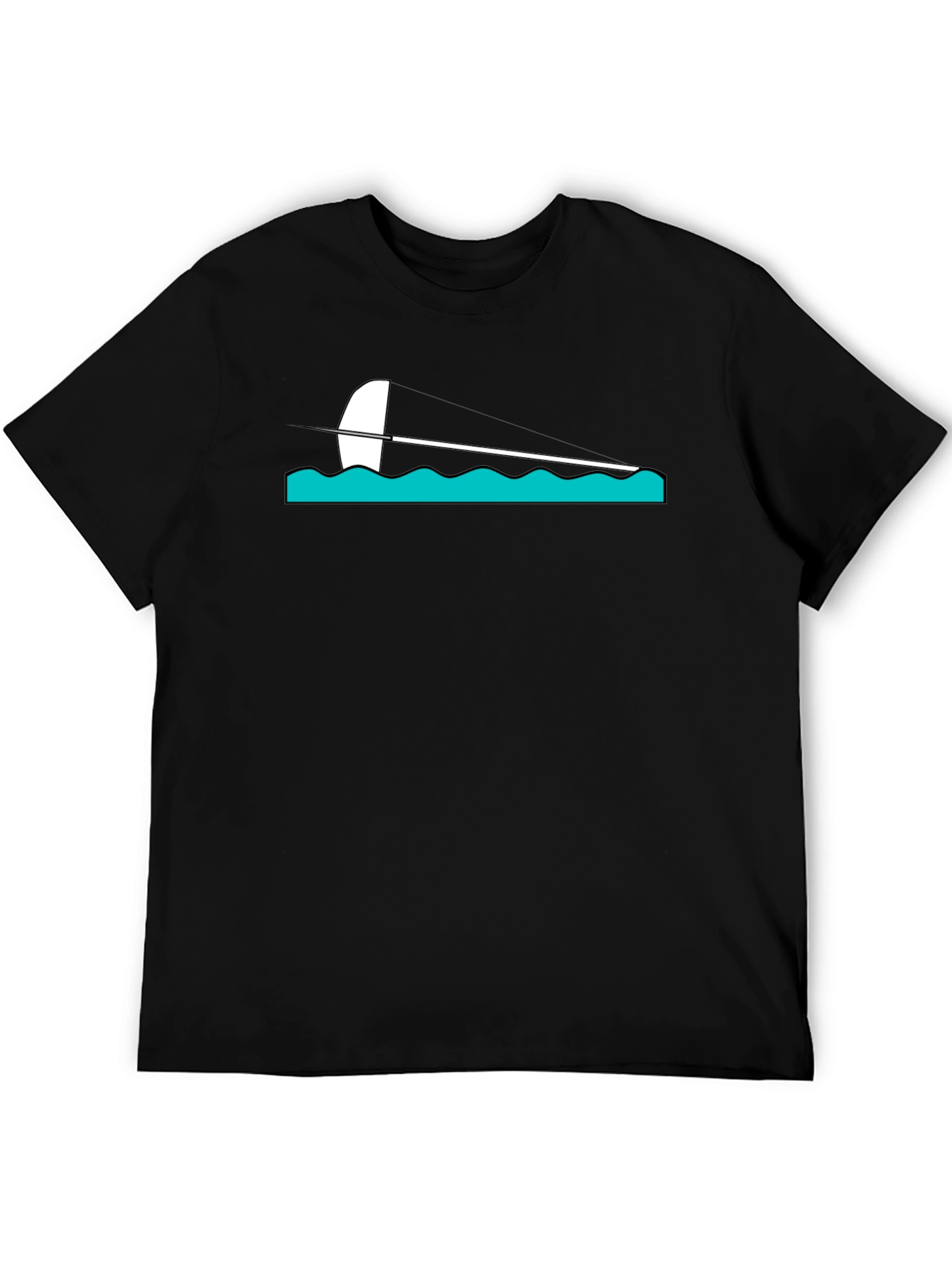 Sailing Graphic Tee - Black Cotton Blend