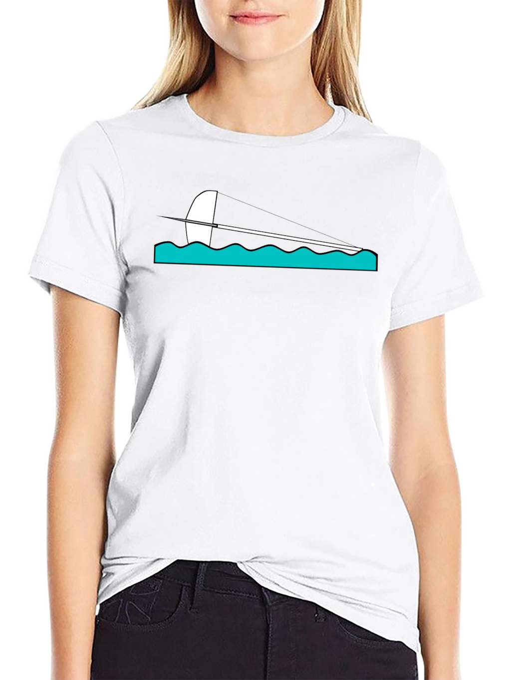 Sailing Graphic Tee - Black Cotton Blend