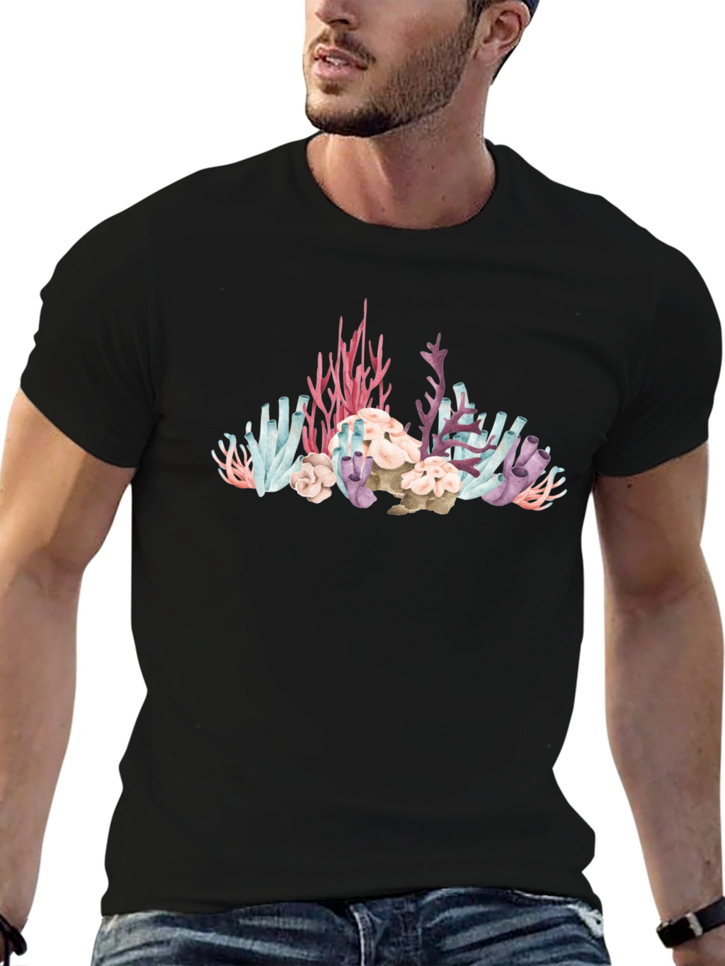 Coral Reef Graphic Black T-Shirt