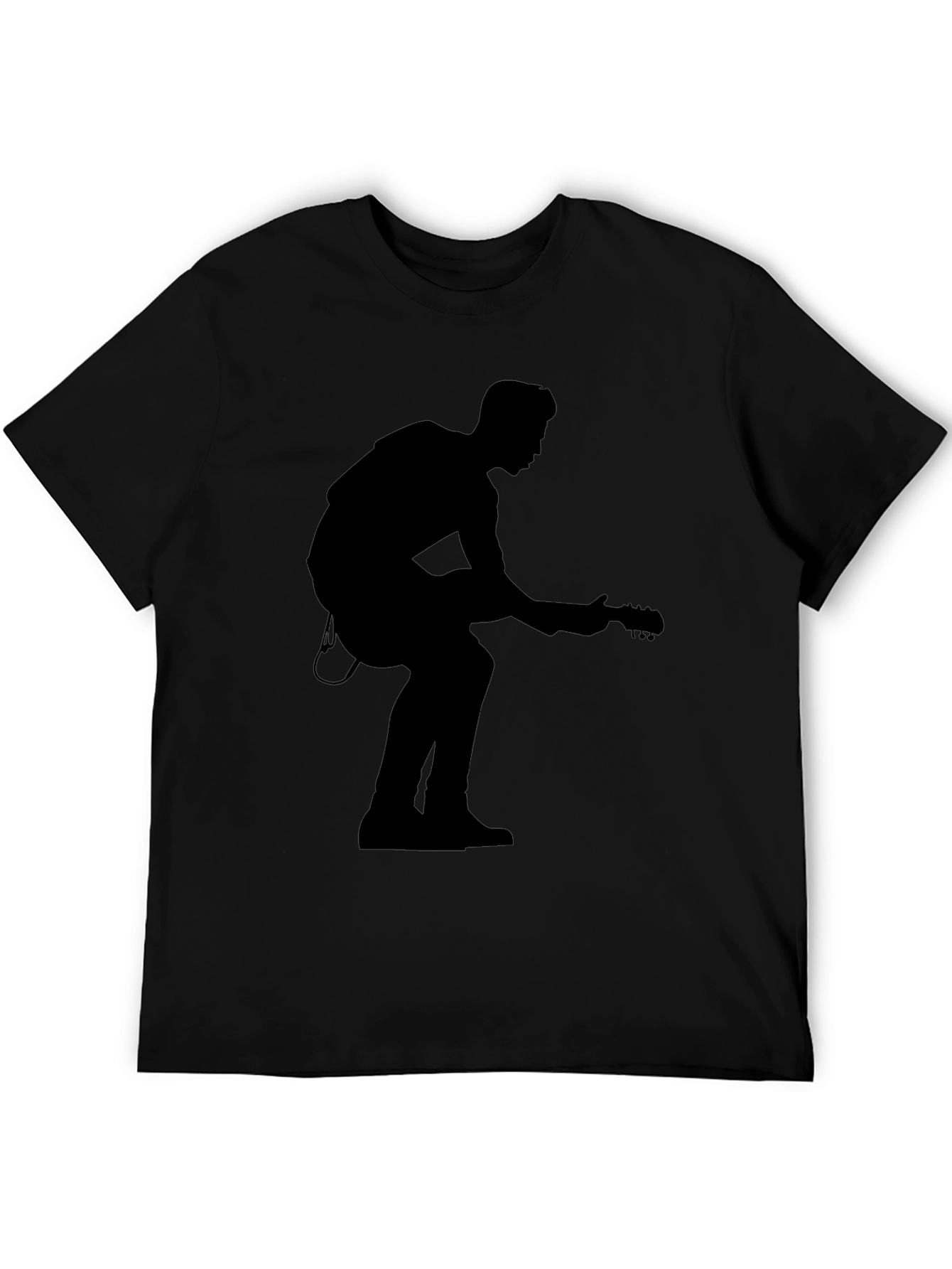 Silhouette Guitar Player Black T-Shirt