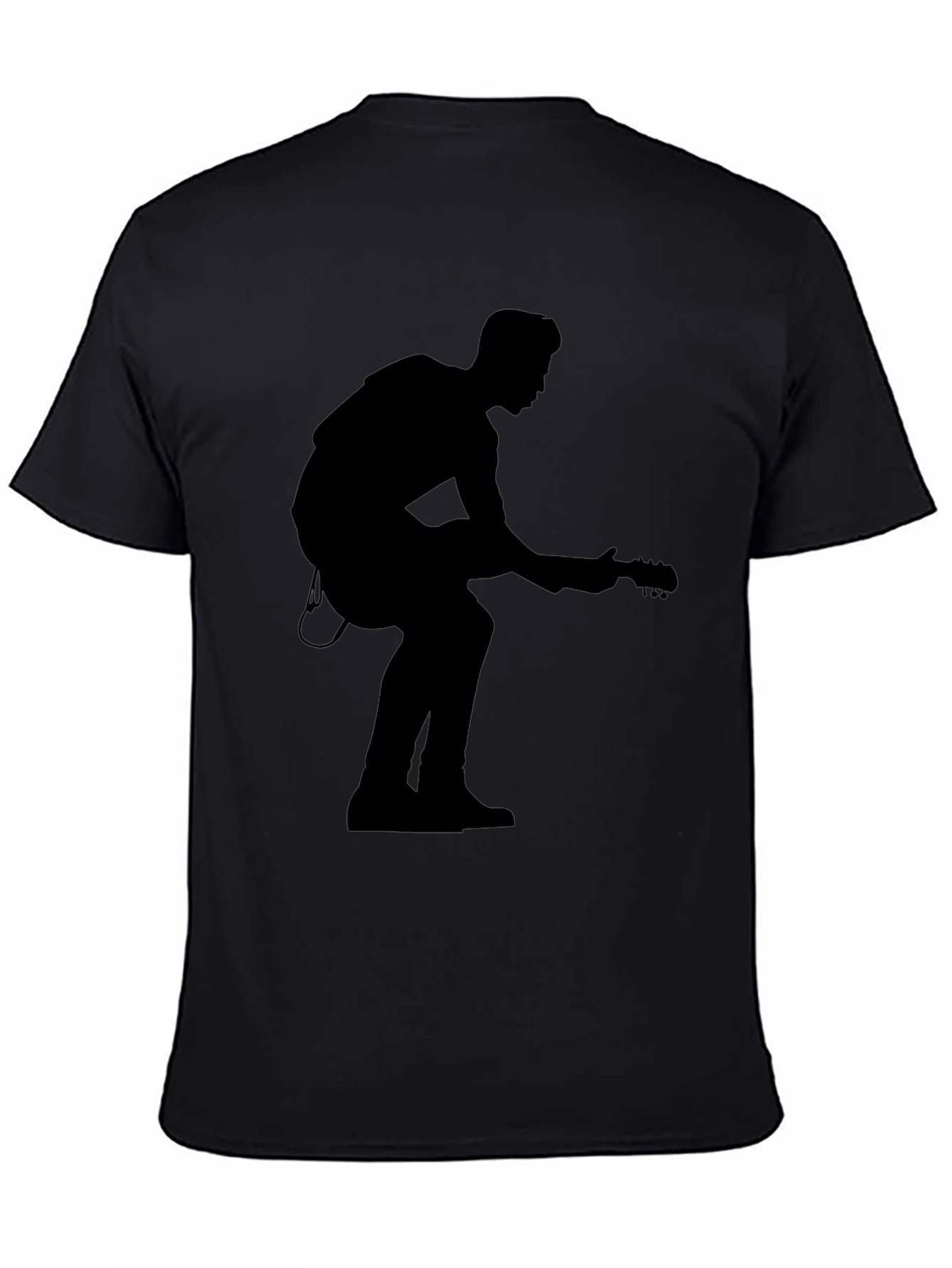 Silhouette Guitar Player Black T-Shirt