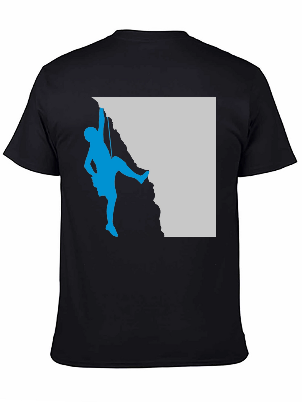 Climbing Silhouette Graphic Tee - Black Casual T-Shirt