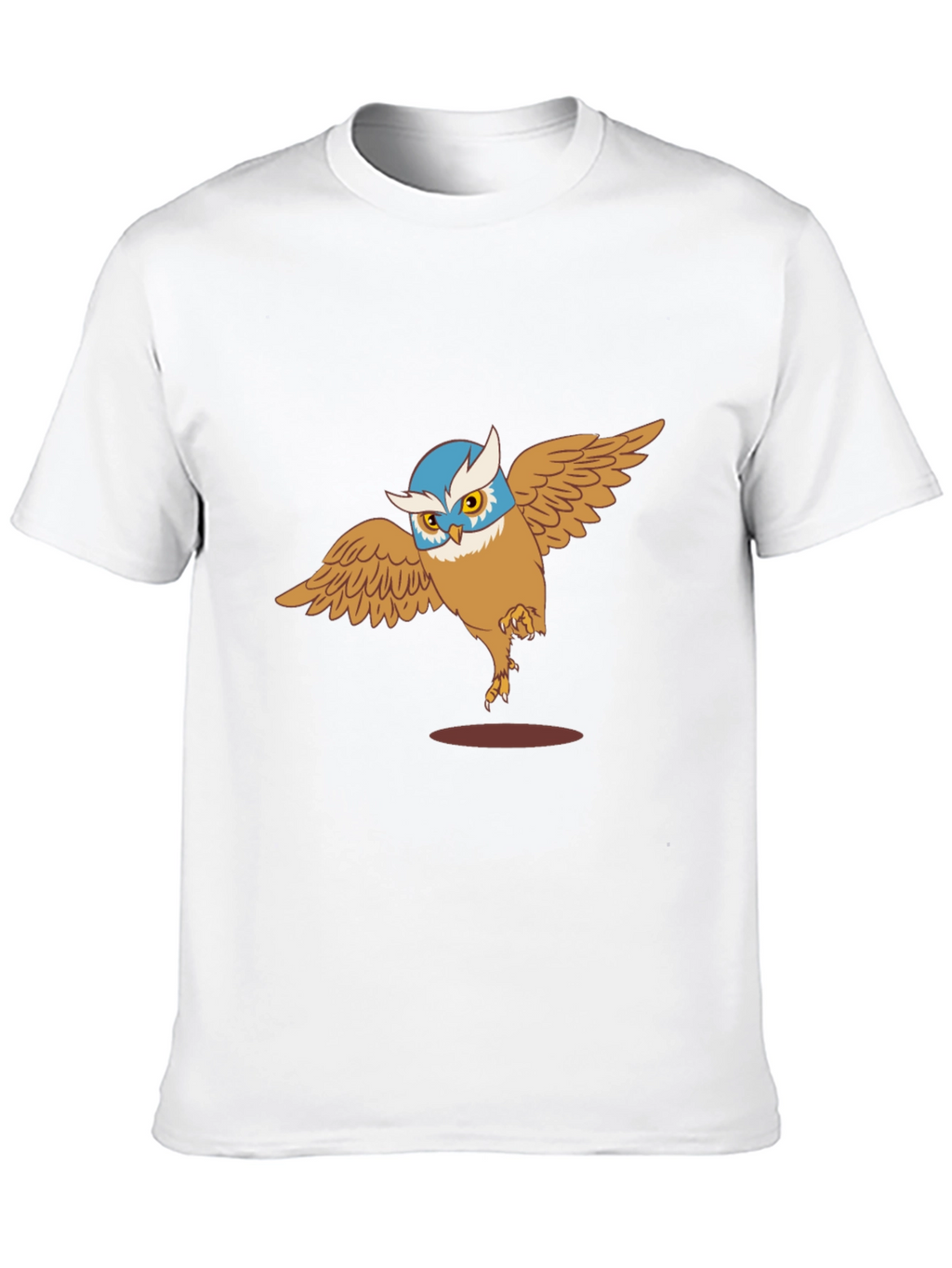 Owl Cartoon Graphic Print Black T-Shirt