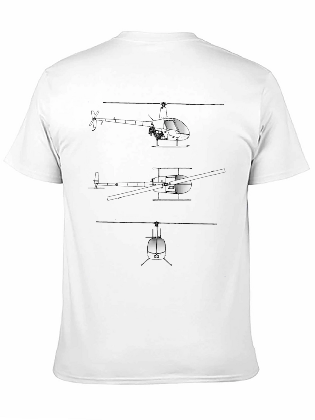 Helicopter Blueprint T-Shirt - Aviation Tee
