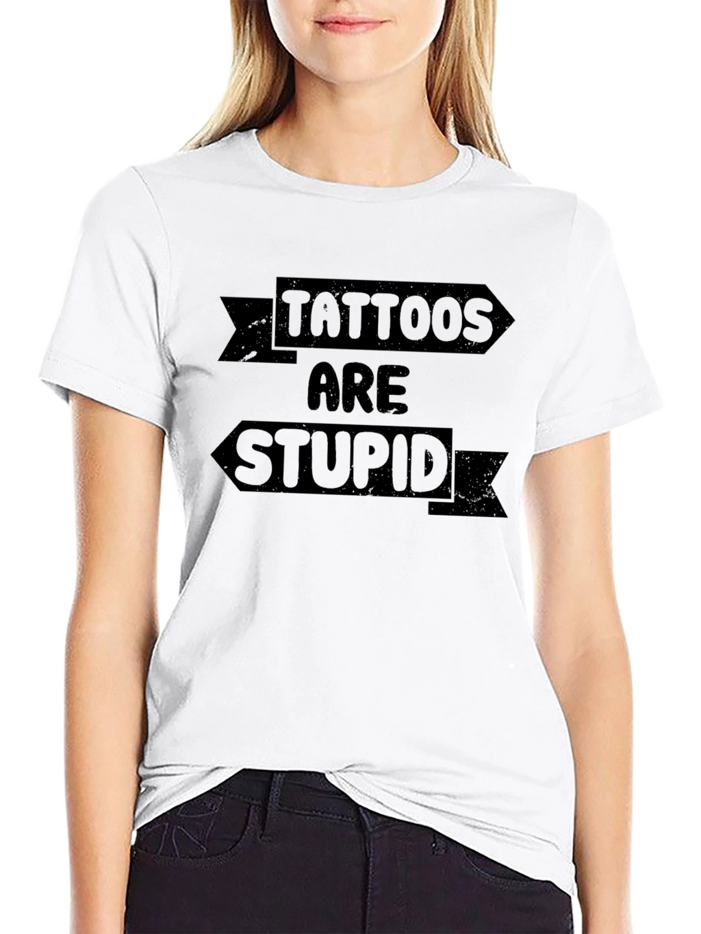 Tattoos Are Stupid Graphic Tee - Unisex Crew Neck