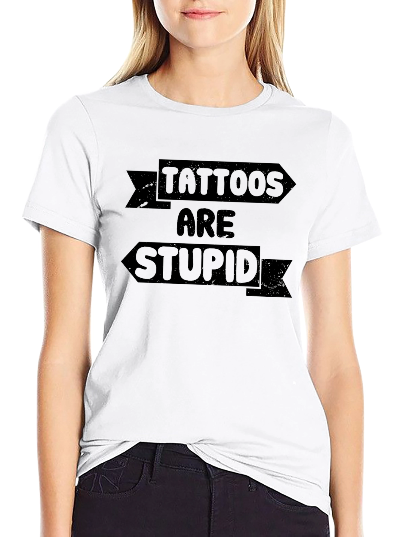Tattoos Are Stupid Graphic Tee - Unisex Crew Neck
