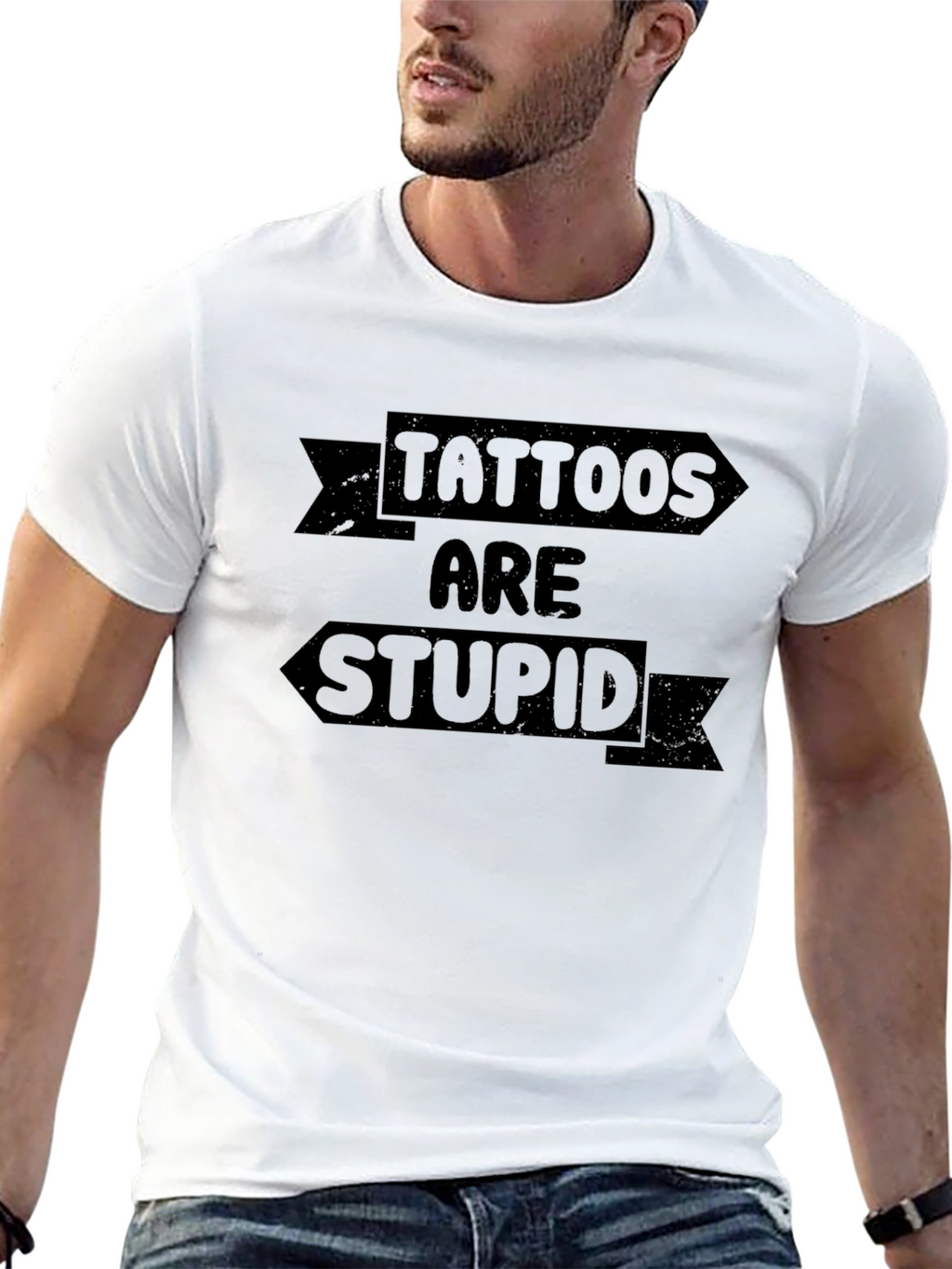 Tattoos Are Stupid Graphic Tee - Unisex Crew Neck