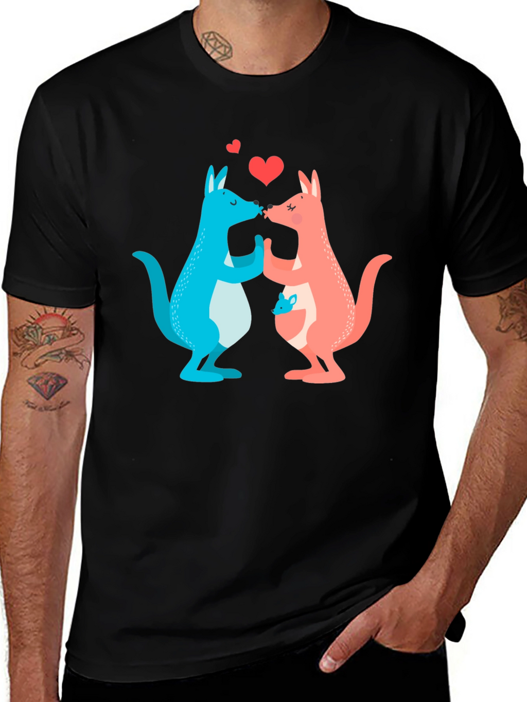 Kissing Kangaroos Graphic T-Shirt