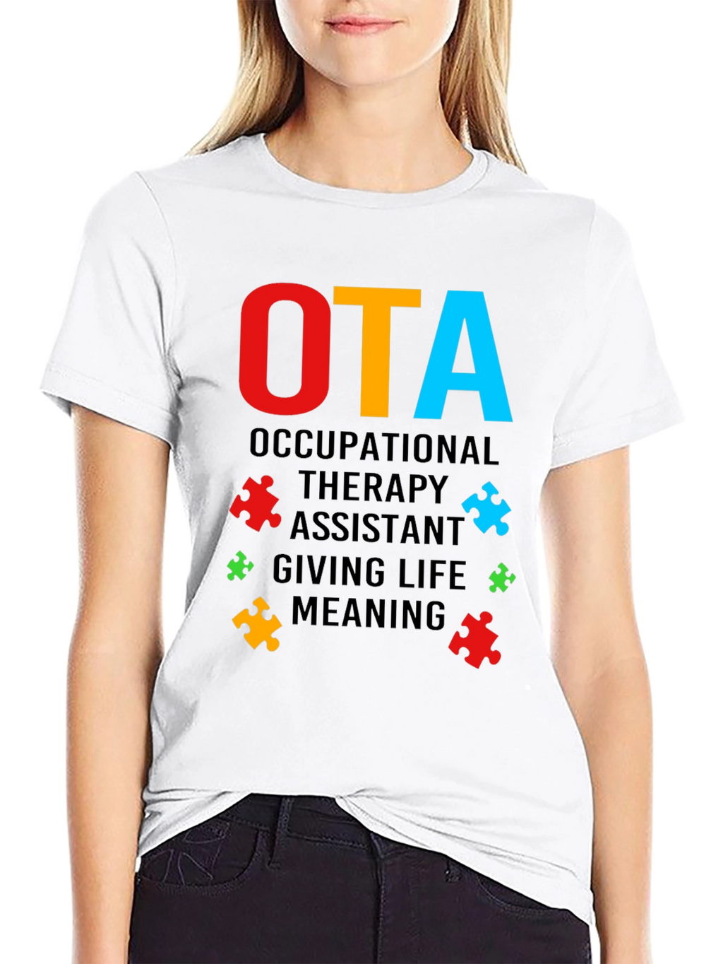 OTA Occupational Therapy Assistant Puzzle Piece T-Shirt