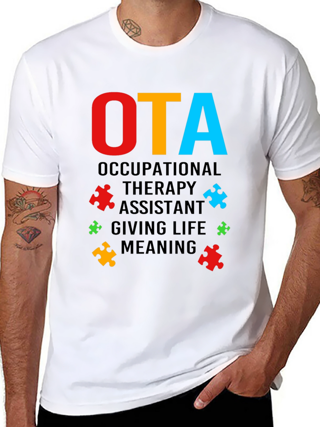 OTA Occupational Therapy Assistant Puzzle Piece T-Shirt