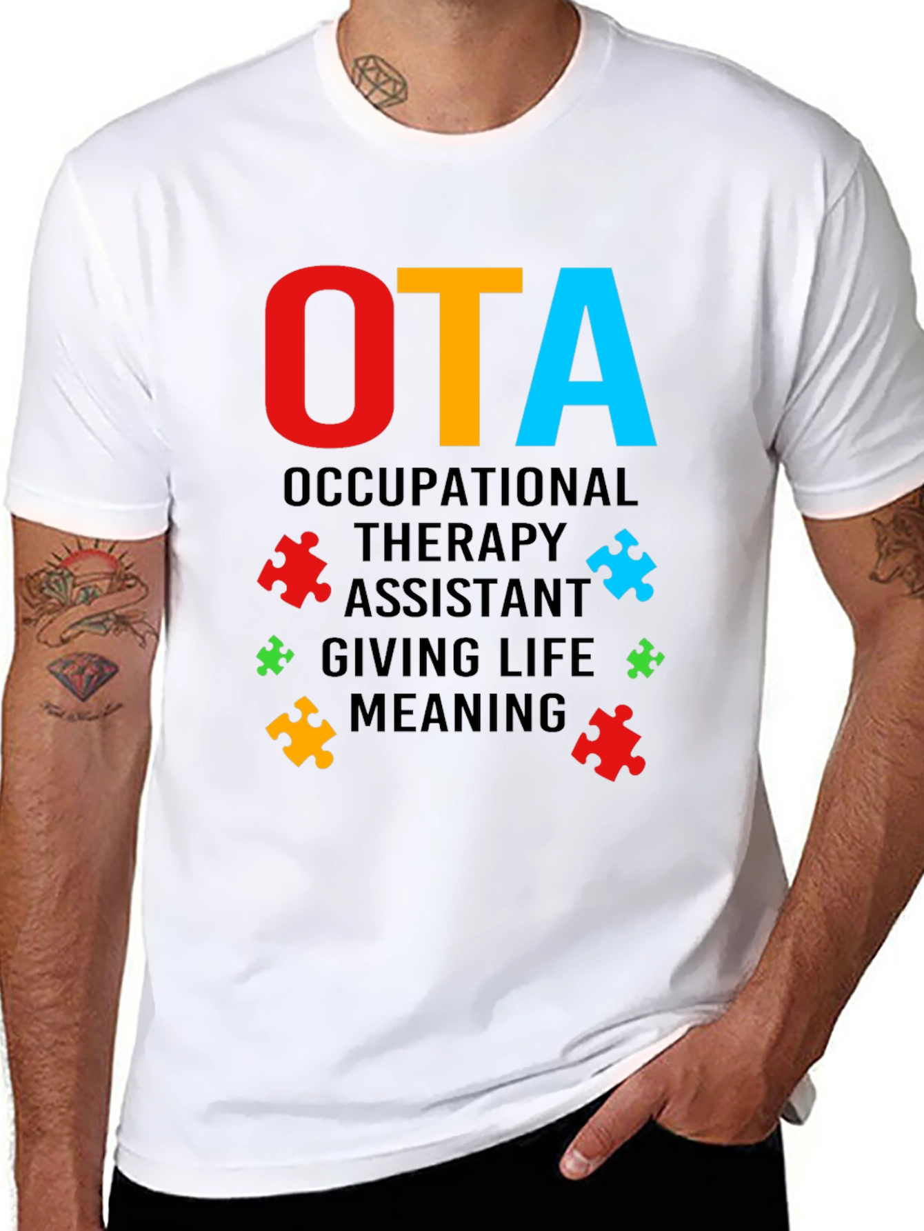 OTA Occupational Therapy Assistant Puzzle Piece T-Shirt