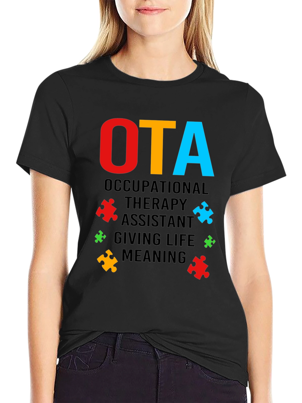 OTA Occupational Therapy Assistant Puzzle Piece T-Shirt