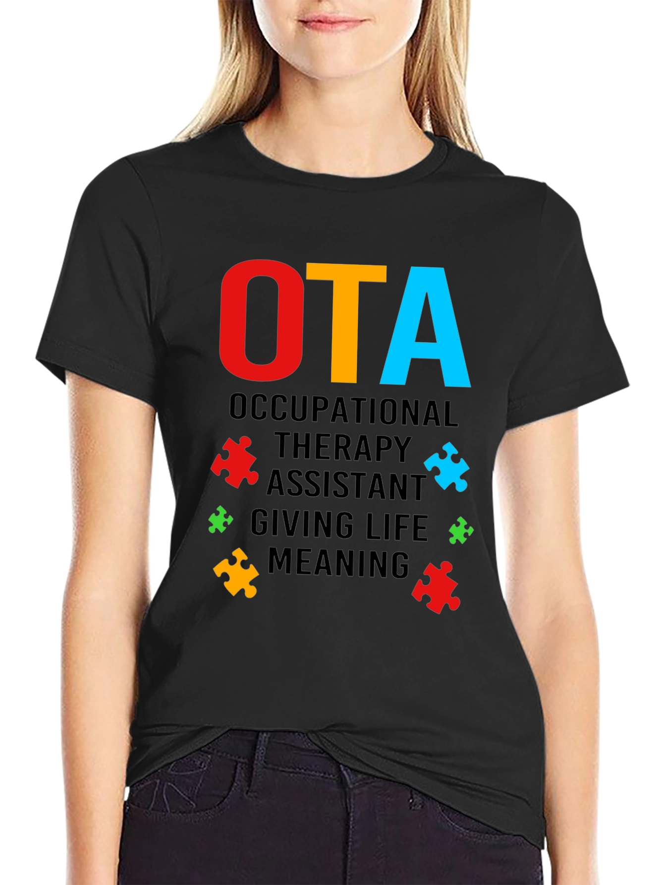 OTA Occupational Therapy Assistant Puzzle Piece T-Shirt