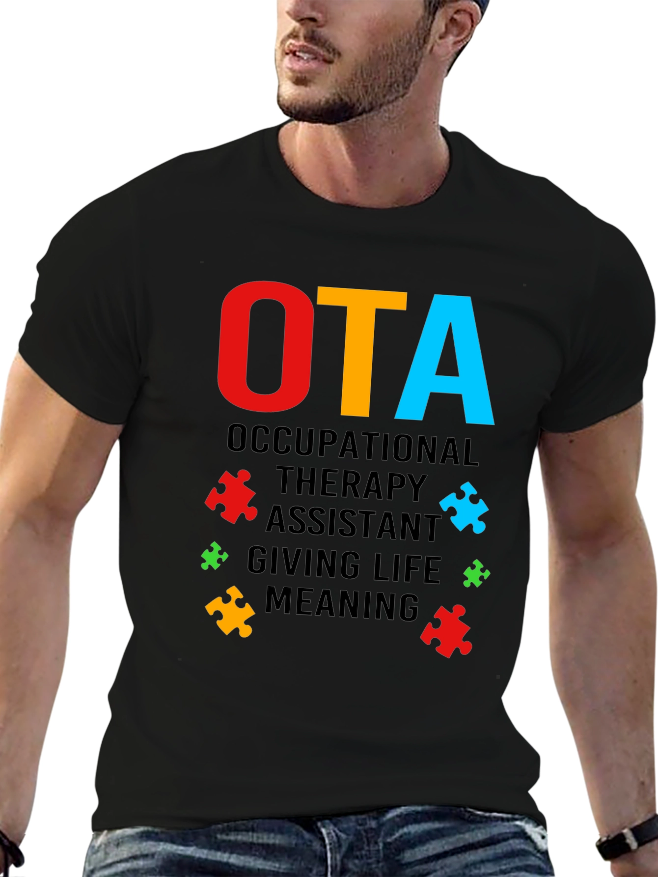 OTA Occupational Therapy Assistant Puzzle Piece T-Shirt