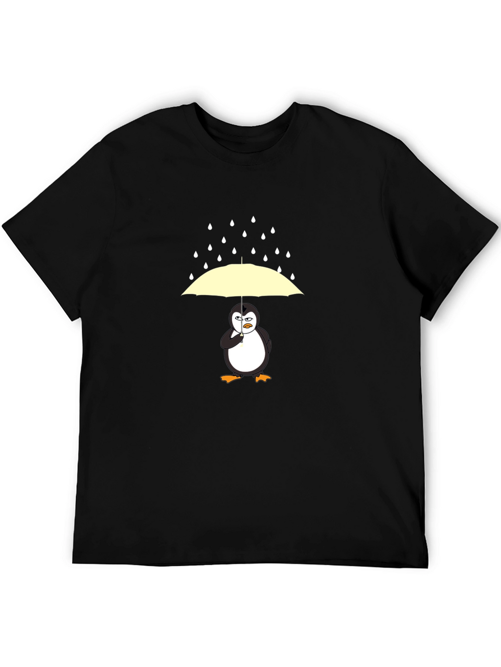 Penguin Umbrella Graphic Tee - Mens Black T-Shirt