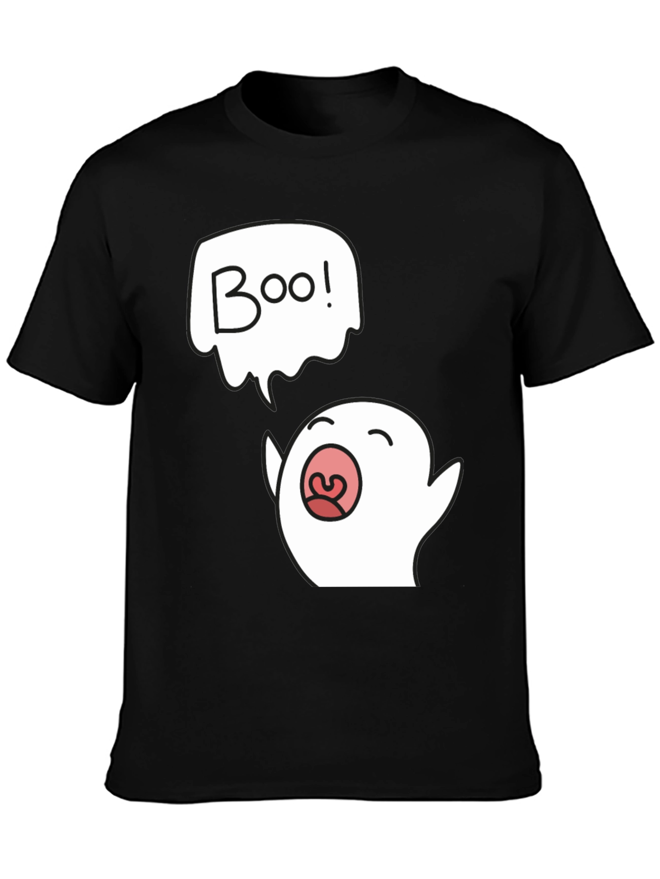 Boo Ghost Graphic Black T-Shirt