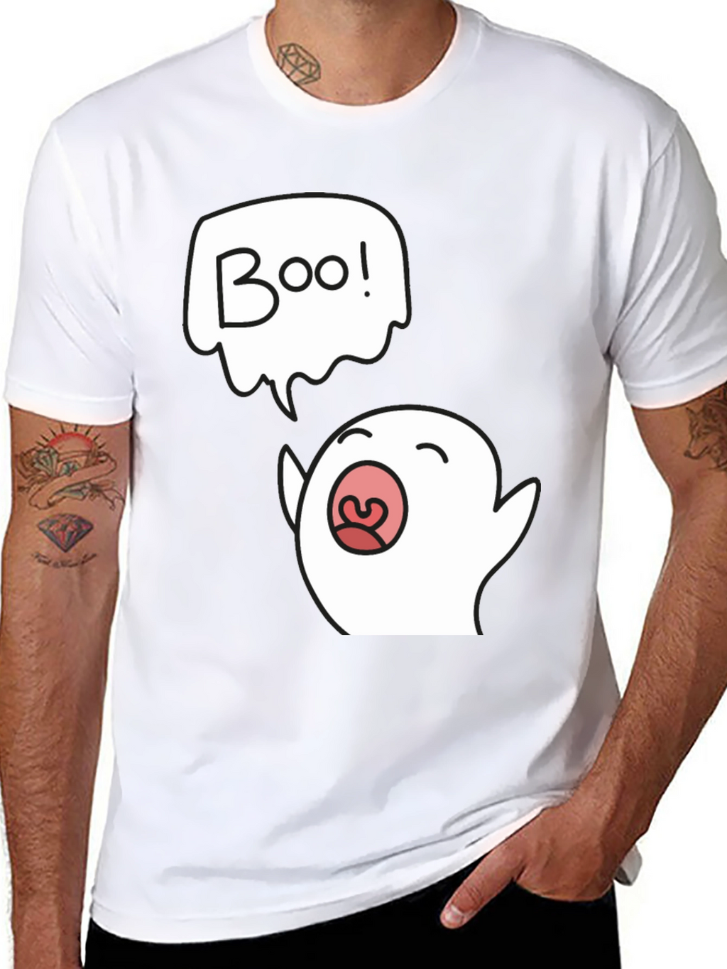 Boo Ghost Graphic Black T-Shirt