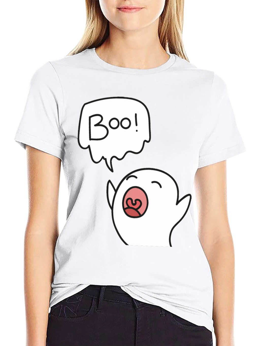 Boo Ghost Graphic Black T-Shirt