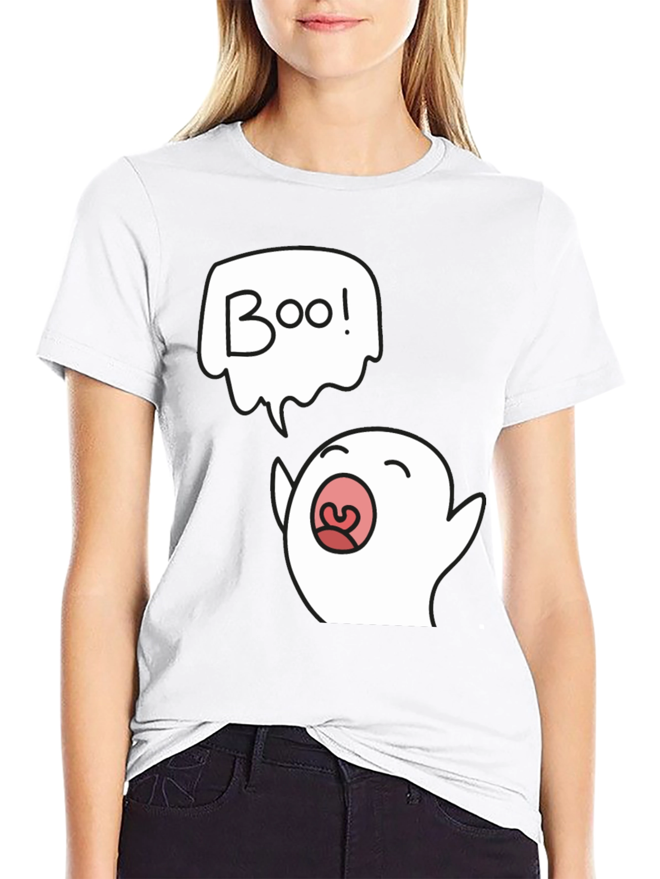 Boo Ghost Graphic Black T-Shirt