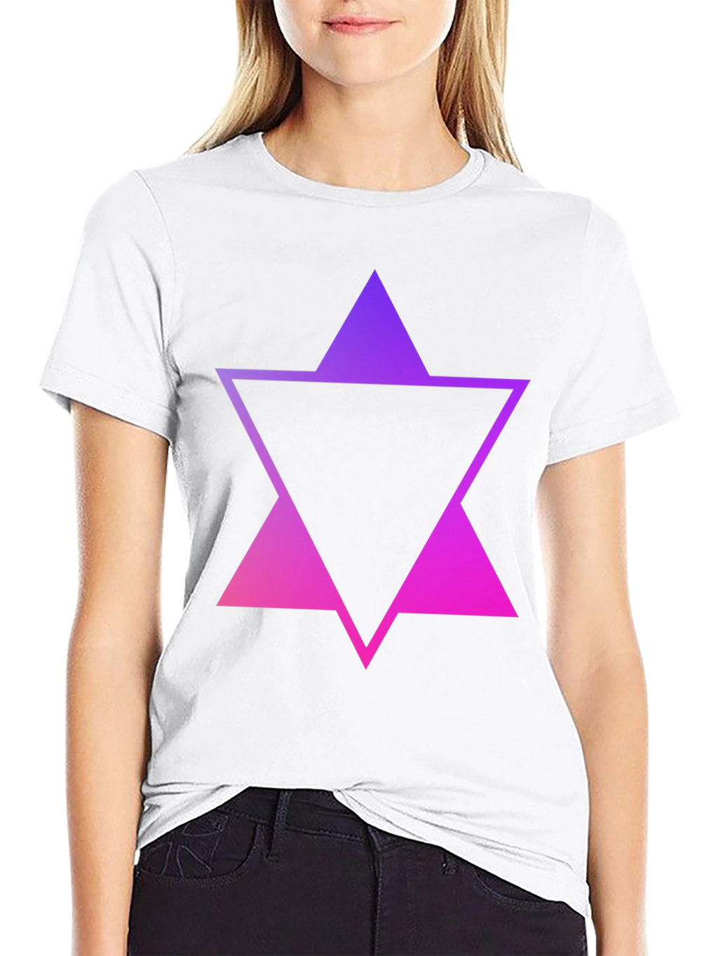 Gradient Triangle Graphic Tee - Stylish Mens Black T-Shirt