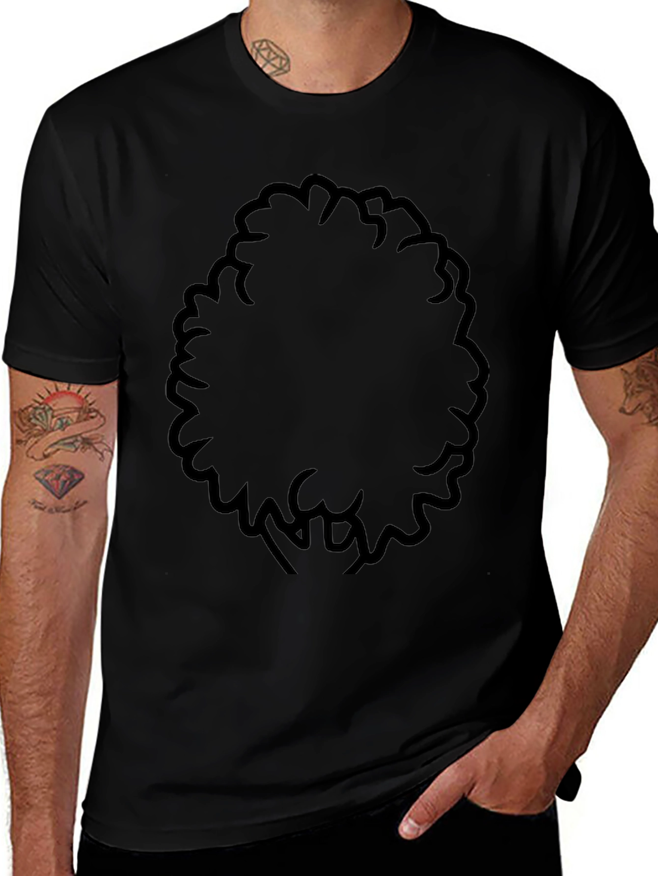 Black Afro Silhouette T-Shirt - Classic Style