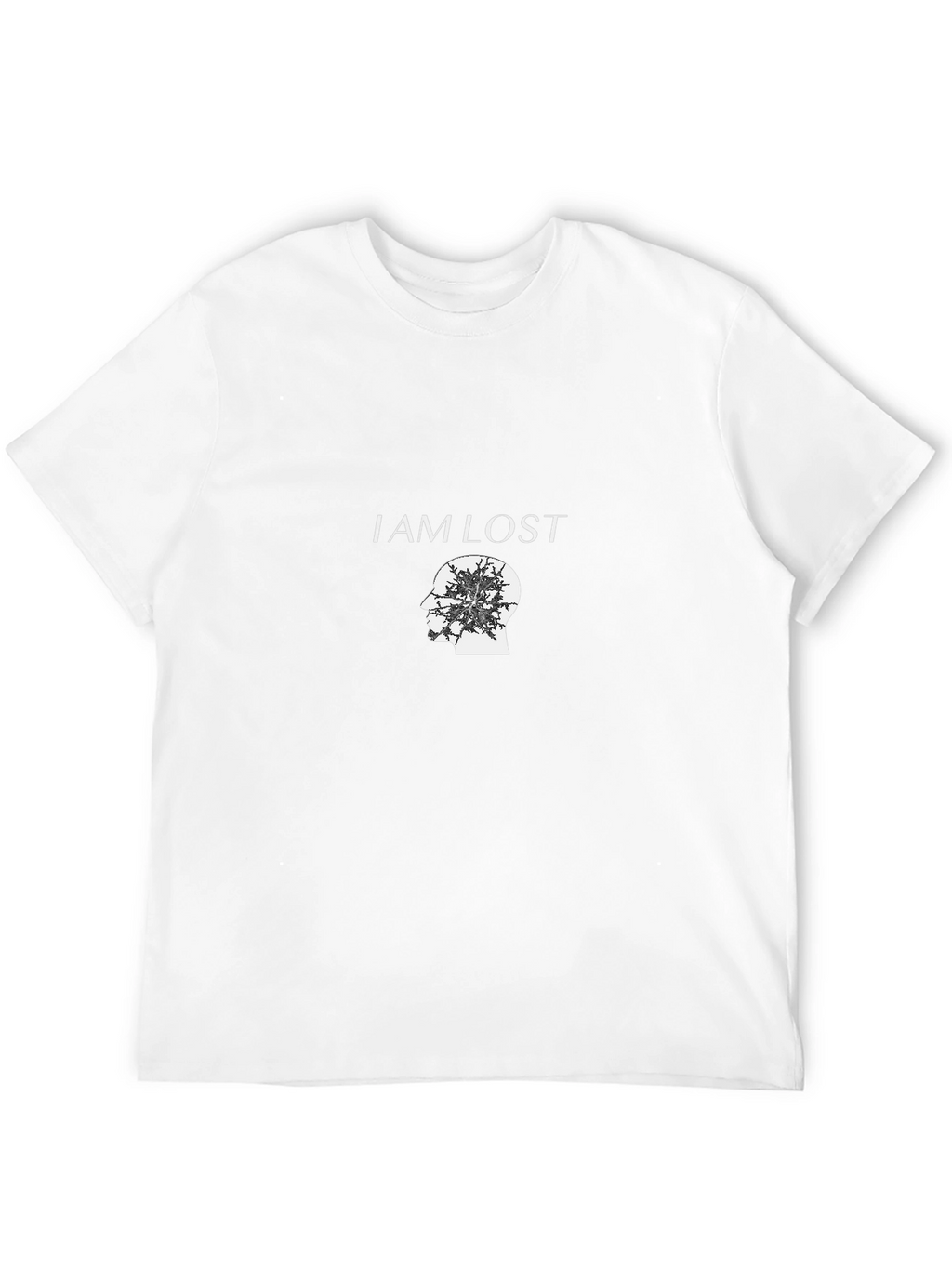 I Am Lost Graphic Print Black T-Shirt