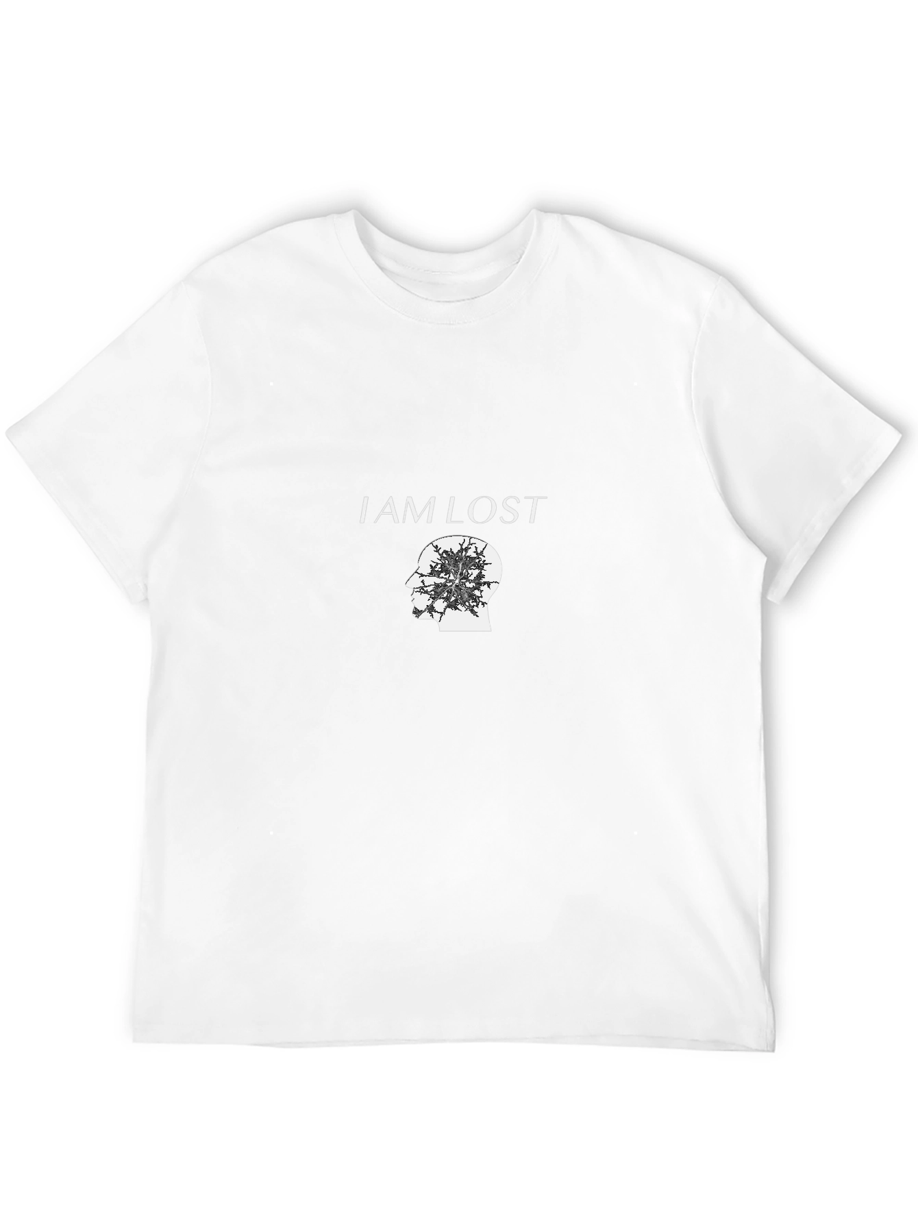 I Am Lost Graphic Print Black T-Shirt