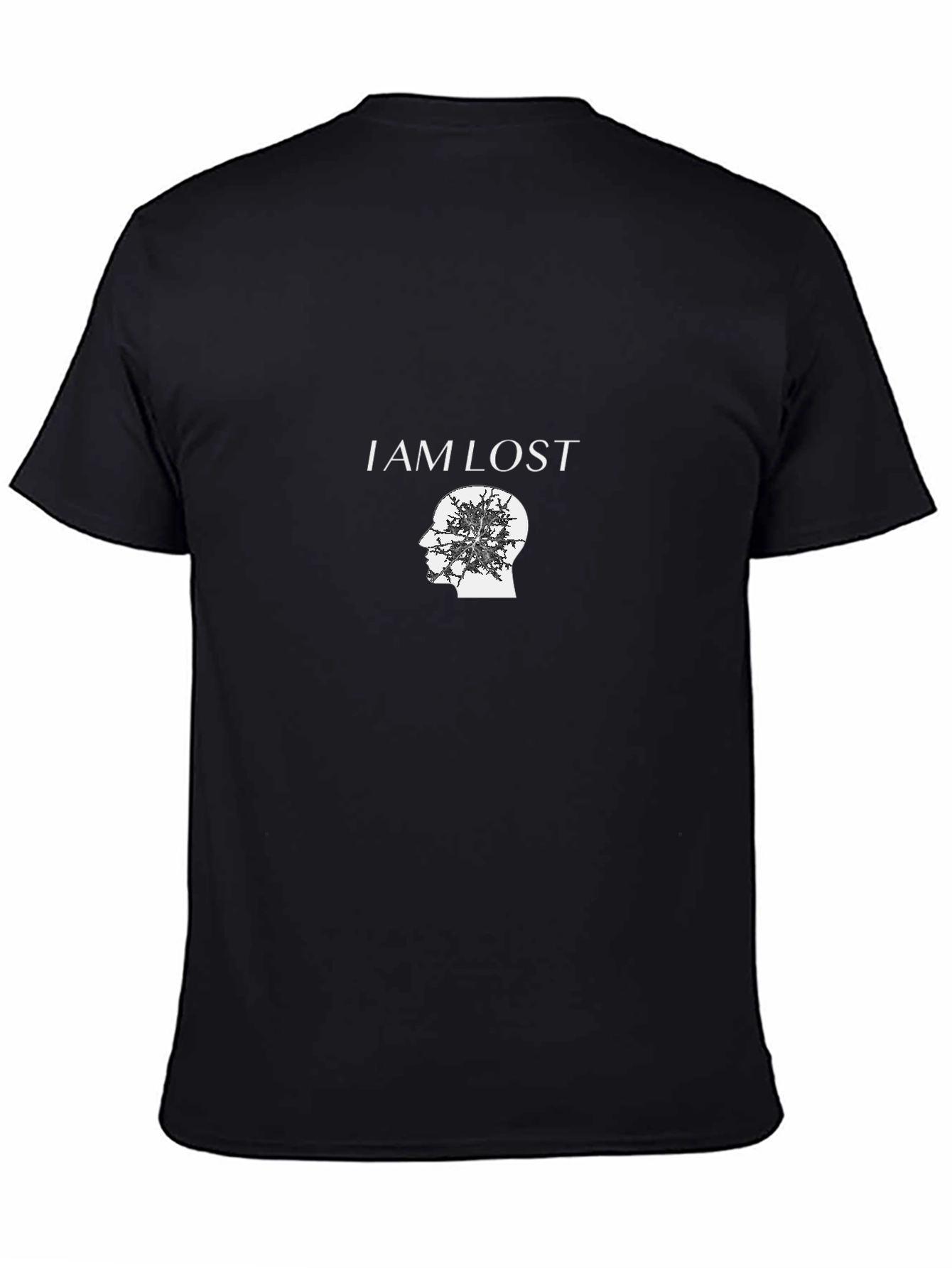 I Am Lost Graphic Print Black T-Shirt