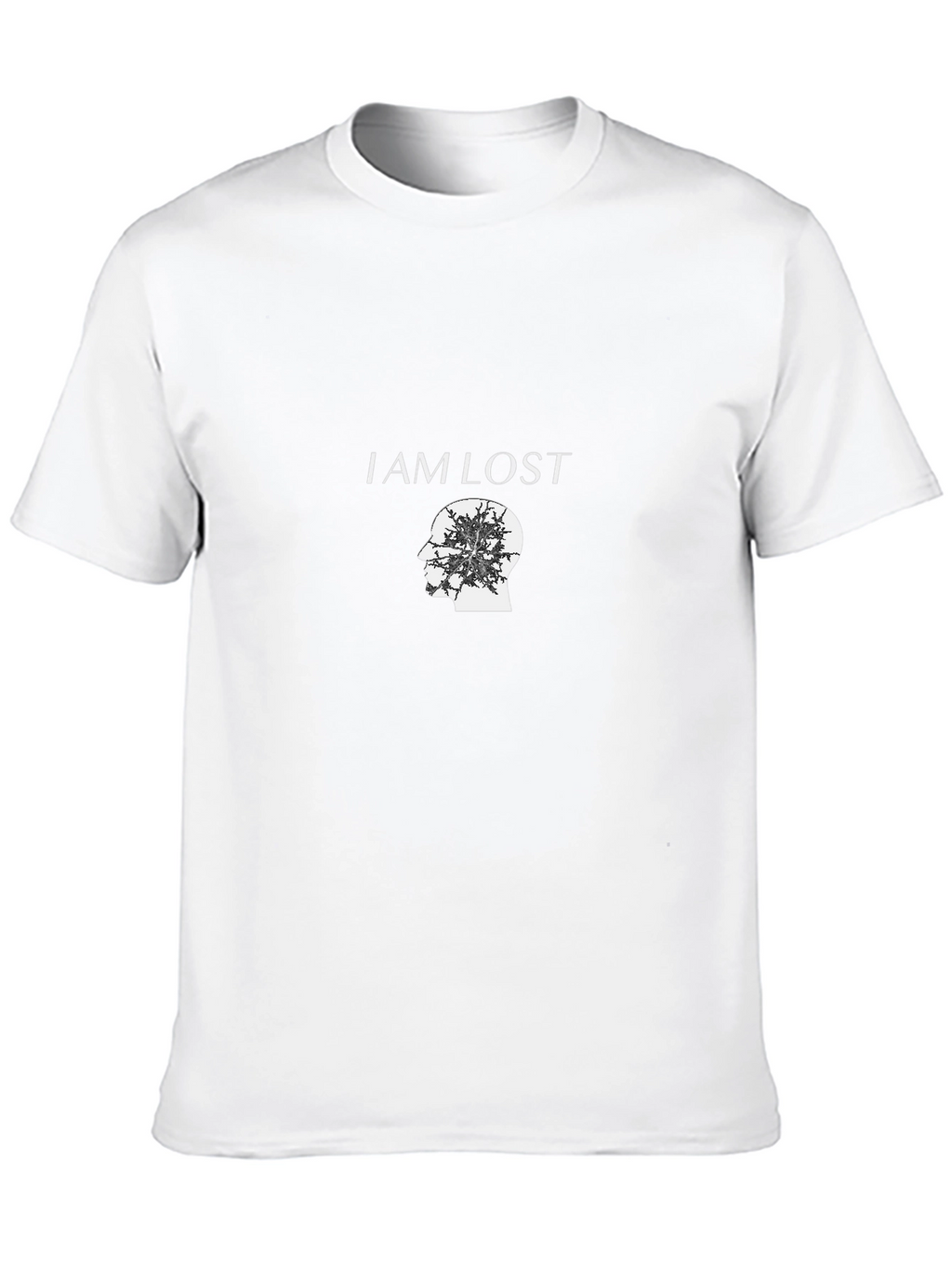 I Am Lost Graphic Print Black T-Shirt