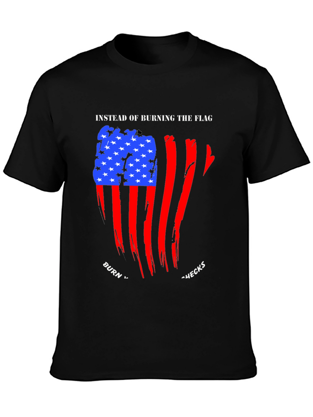 Patriotic Burn Checks Graphic T-Shirt