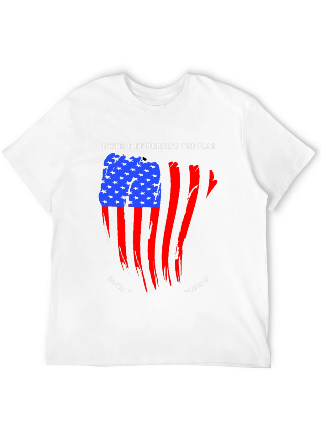 Patriotic Burn Checks Graphic T-Shirt