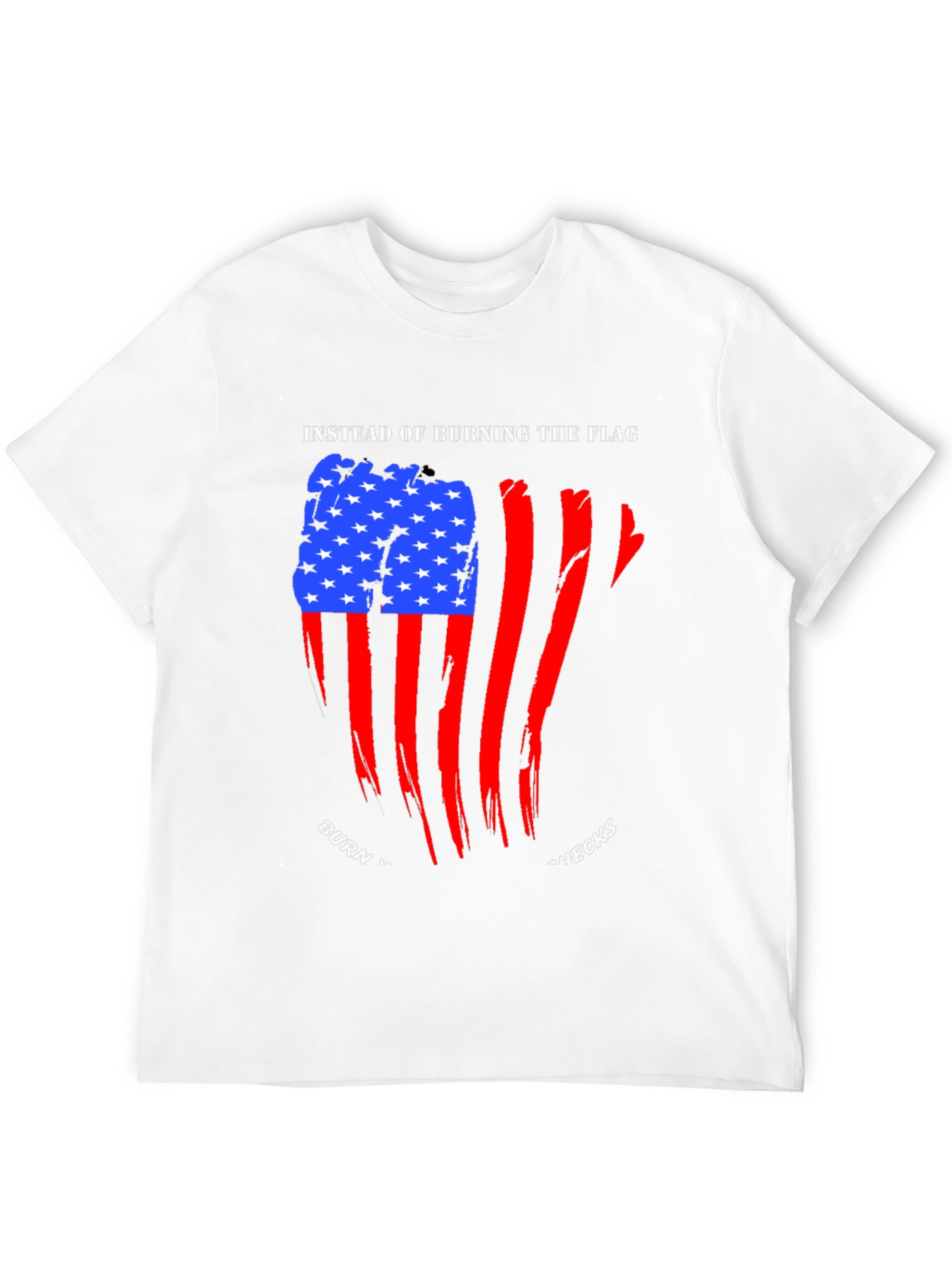 Patriotic Burn Checks Graphic T-Shirt
