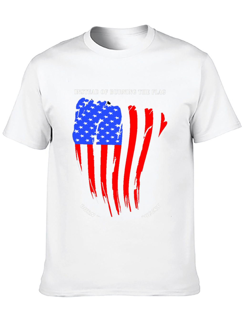 Patriotic Burn Checks Graphic T-Shirt