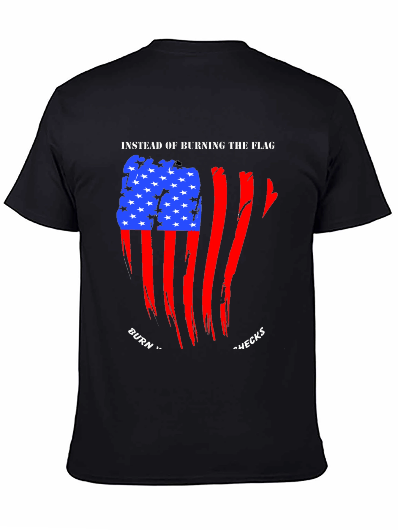 Patriotic Burn Checks Graphic T-Shirt