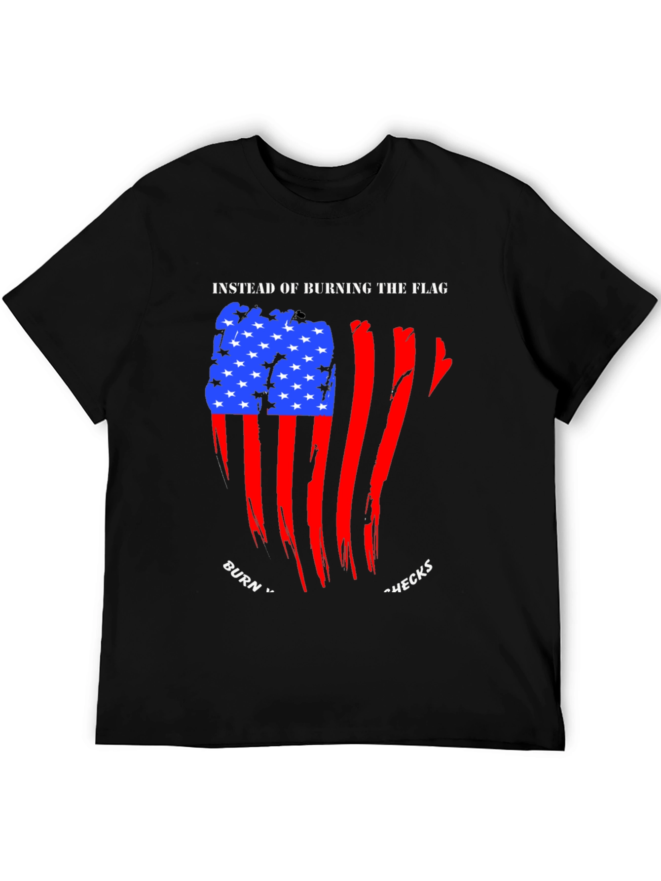 Patriotic Burn Checks Graphic T-Shirt