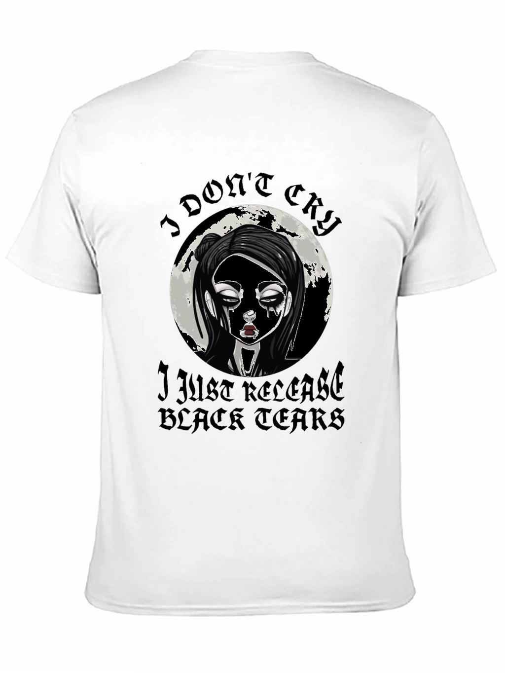 Gothic Black Tears Graphic T-Shirt