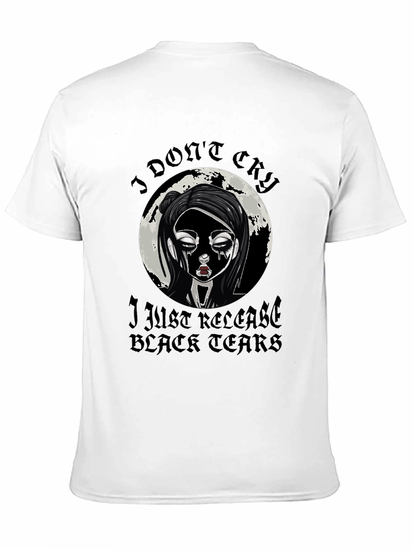 Gothic Black Tears Graphic T-Shirt