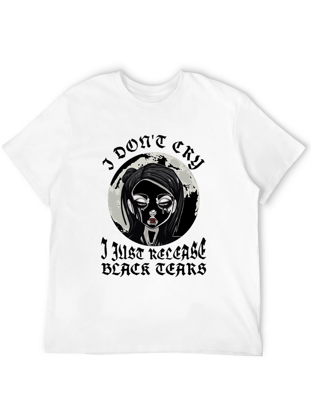 Gothic Black Tears Graphic T-Shirt