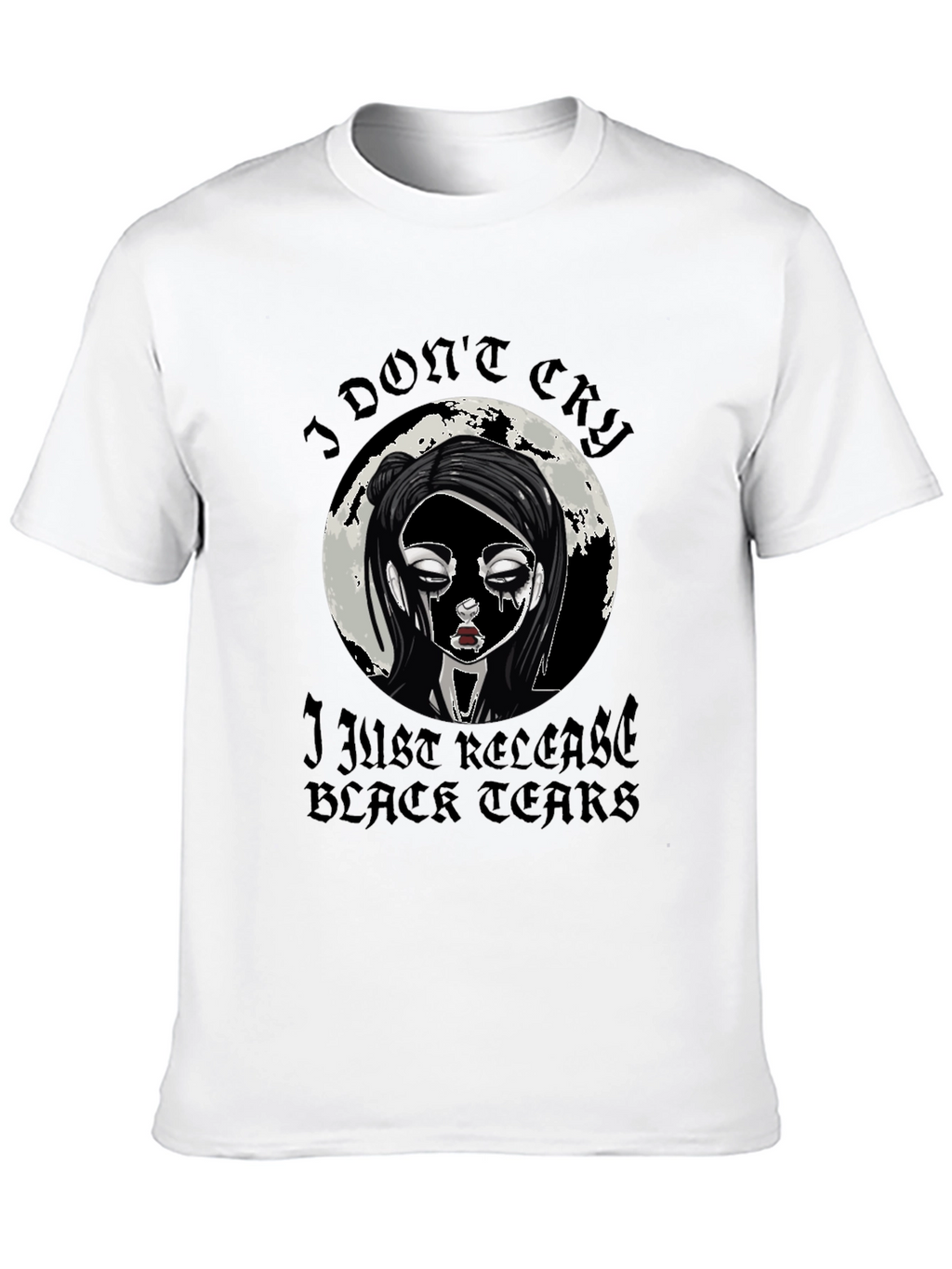 Gothic Black Tears Graphic T-Shirt
