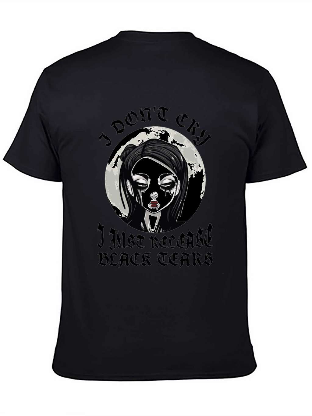 Gothic Black Tears Graphic T-Shirt
