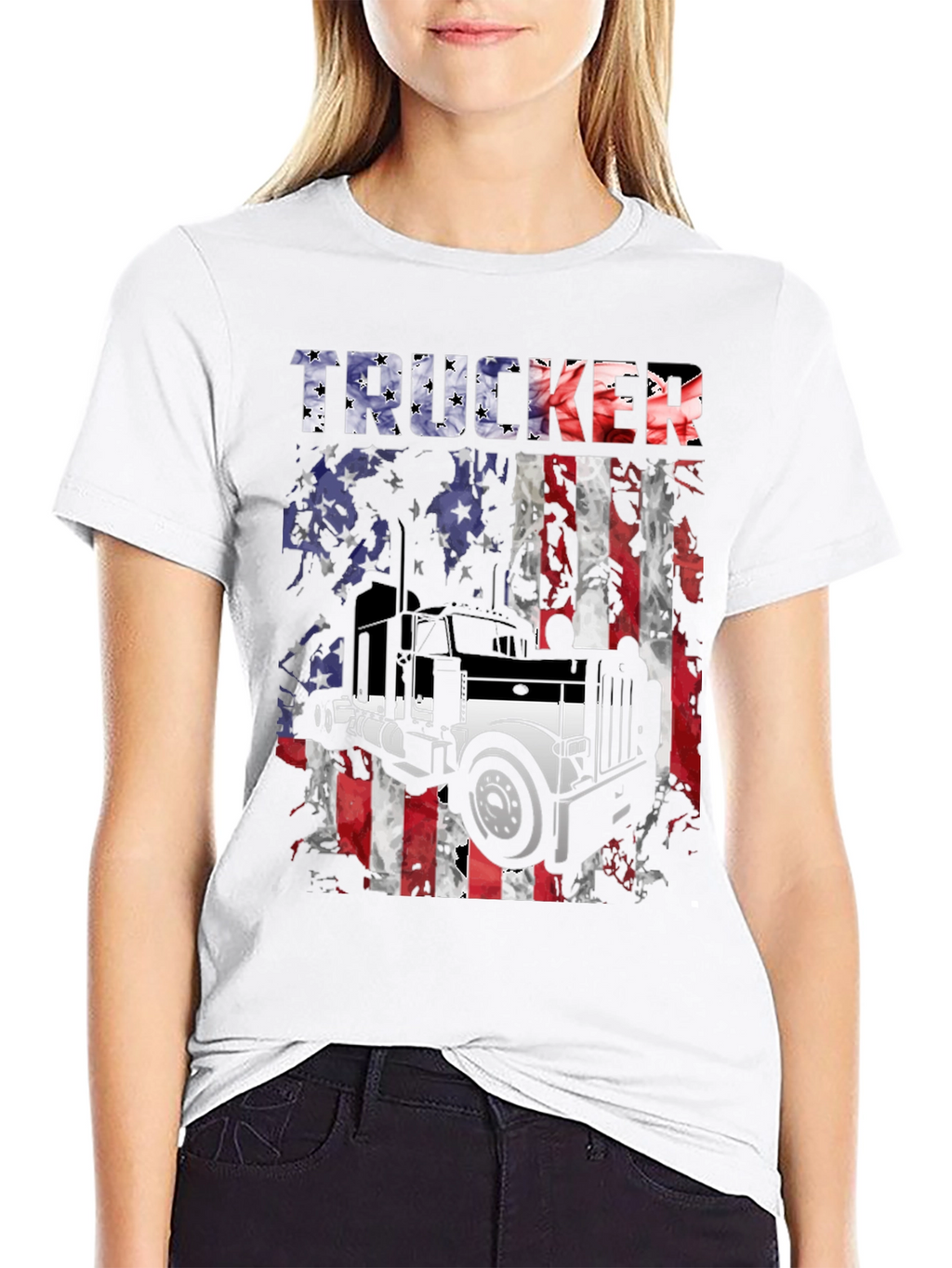 Trucker American Flag T-Shirt