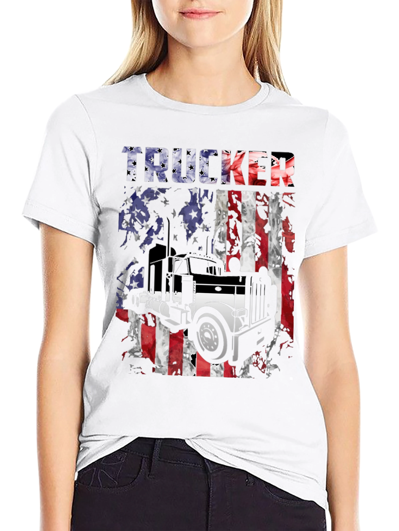 Trucker American Flag T-Shirt