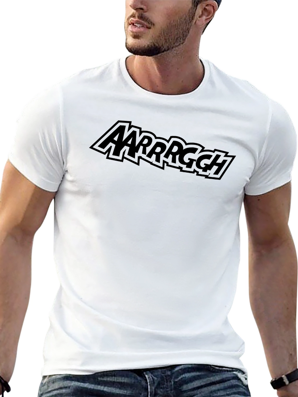 AARRRGGH Pirate Comic Style Black T-Shirt