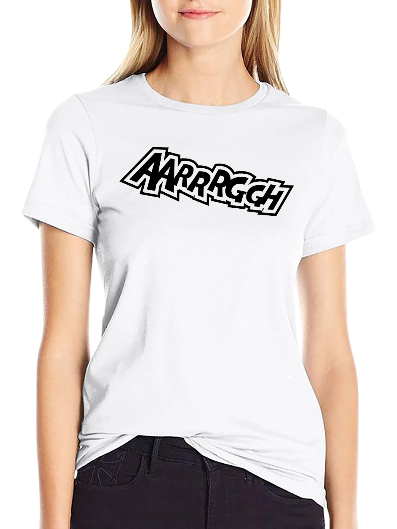 AARRRGGH Pirate Comic Style Black T-Shirt