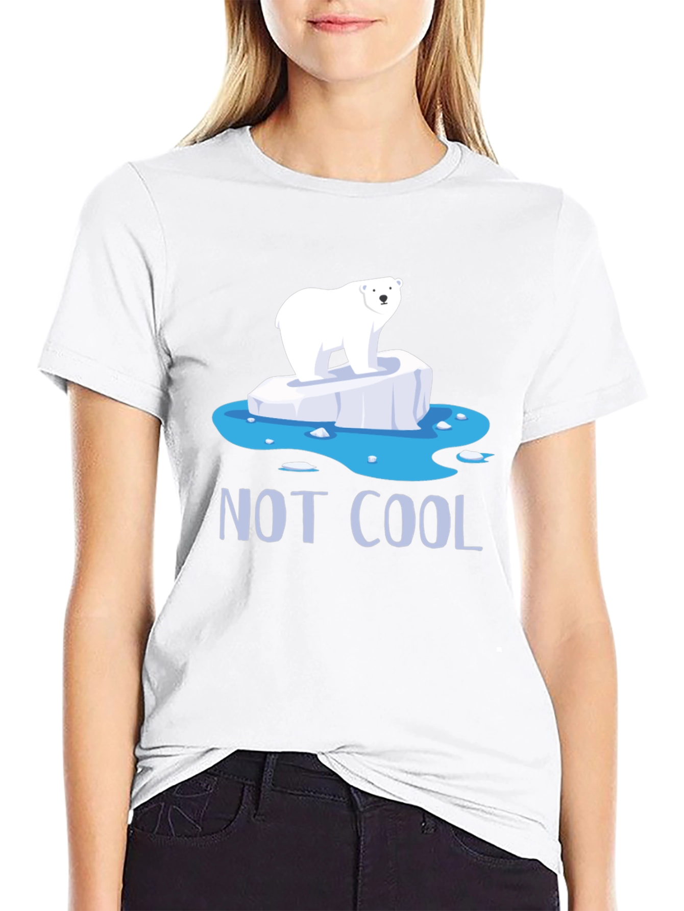 Not Cool Polar Bear Graphic T-Shirt - Global Warming Awareness